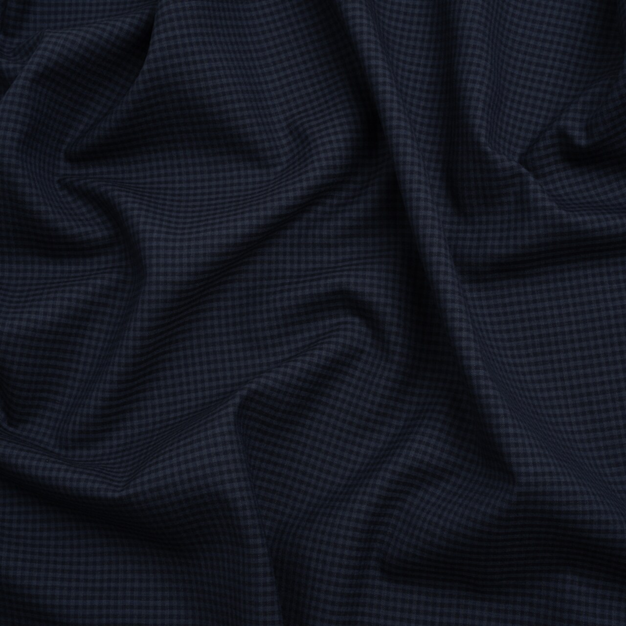 1 Yard Super 100 Wool Suiting Navy Blue and Charcoal Tattersall Check 59 inch Width